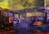 Ônibus escolar e caminhão são incendiados no pátio da Secretaria de Educação de São Mateus