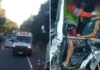 Engavetamento entre caminhão e duas carretas deixa três feridos na BR-101 em Sooretama